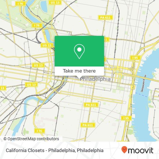 California Closets - Philadelphia map