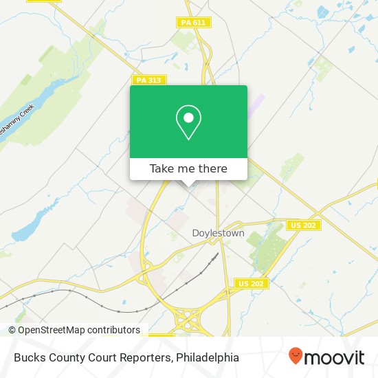 Bucks County Court Reporters map