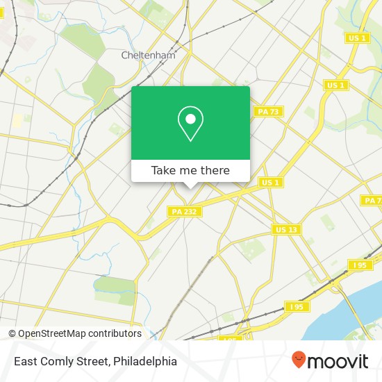 East Comly Street map