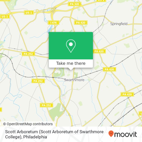 Mapa de Scott Arboretum (Scott Arboretum of Swarthmore College)