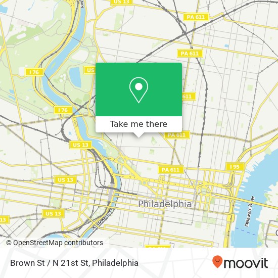 Brown St / N 21st St map