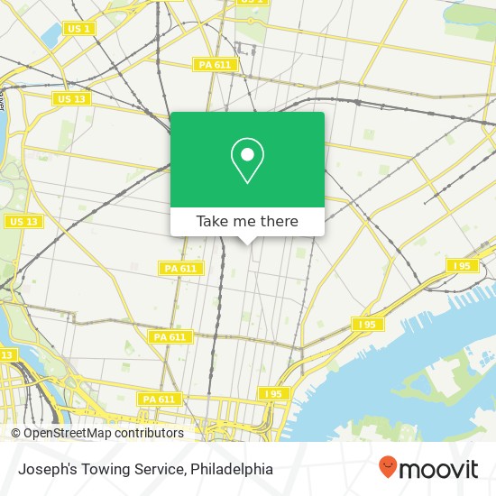 Joseph's Towing Service map