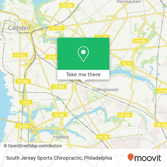 South Jersey Sports Chiropractic map