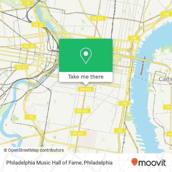 Philadelphia Music Hall of Fame map