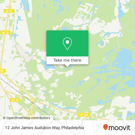 Mapa de 12 John James Audubon Way