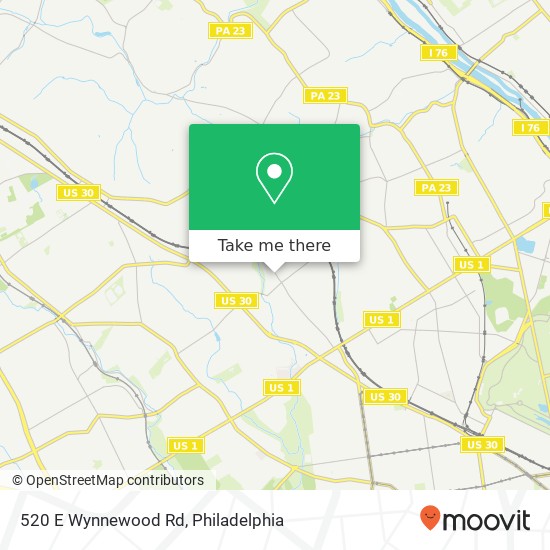 520 E Wynnewood Rd map