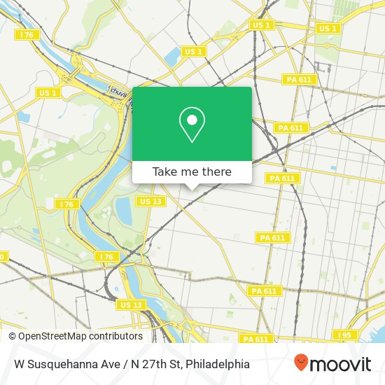W Susquehanna Ave / N 27th St map