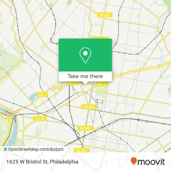 1625 W Bristol St map
