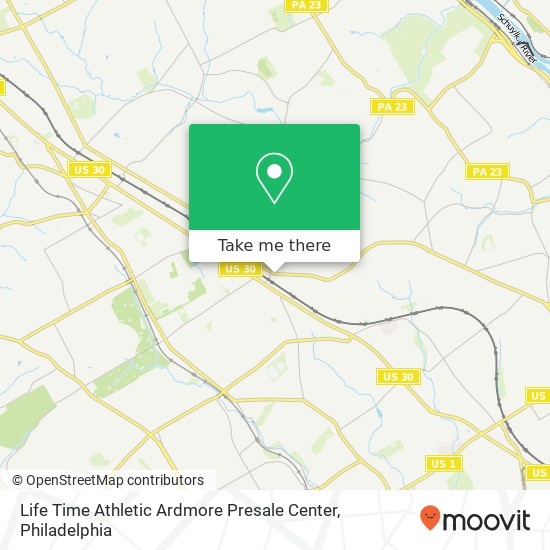Life Time Athletic Ardmore Presale Center map