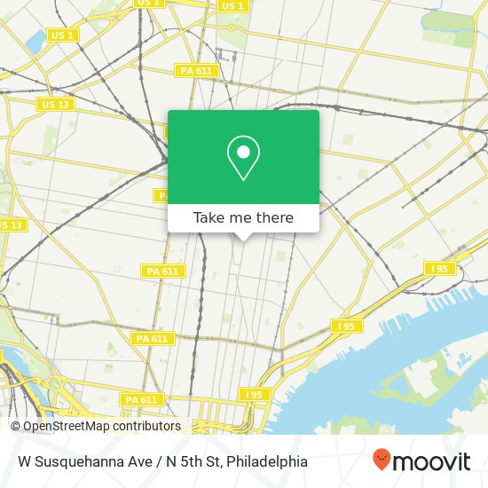 W Susquehanna Ave / N 5th St map
