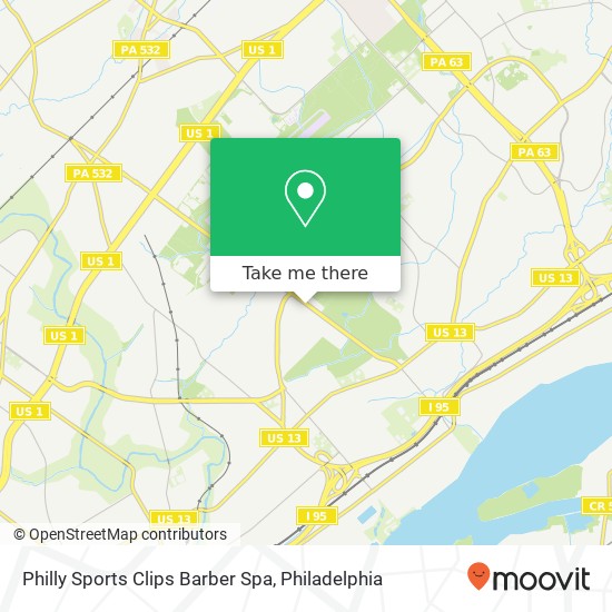 Philly Sports Clips Barber Spa map