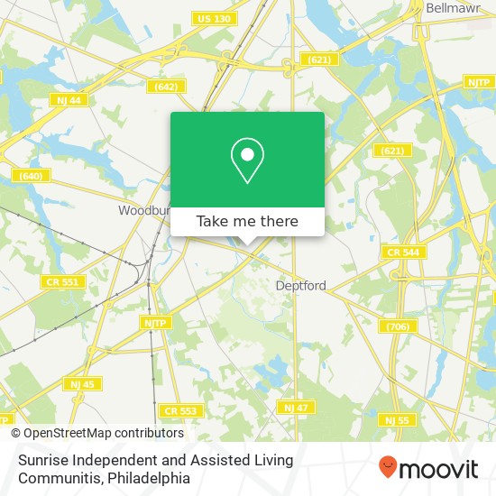 Sunrise Independent and Assisted Living Communitis map