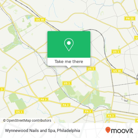 Wynnewood Nails and Spa map