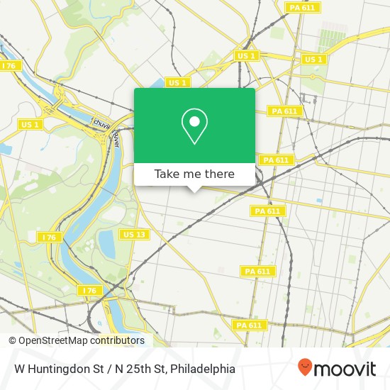 W Huntingdon St / N 25th St map