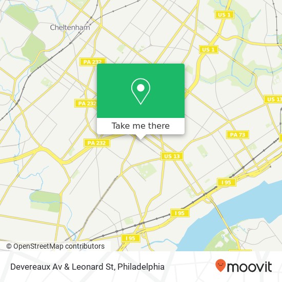 Devereaux Av & Leonard St map