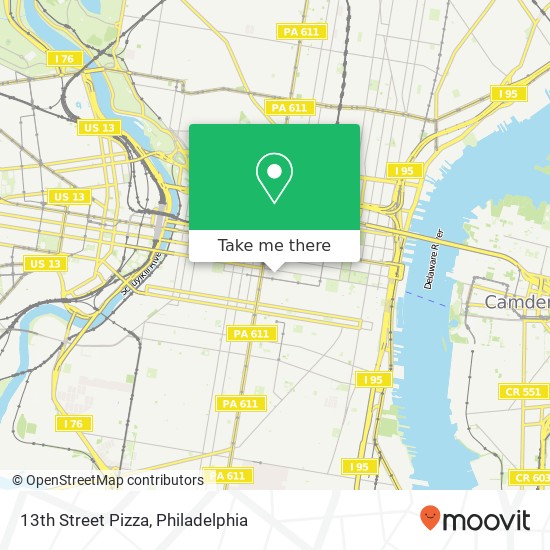 13th Street Pizza map