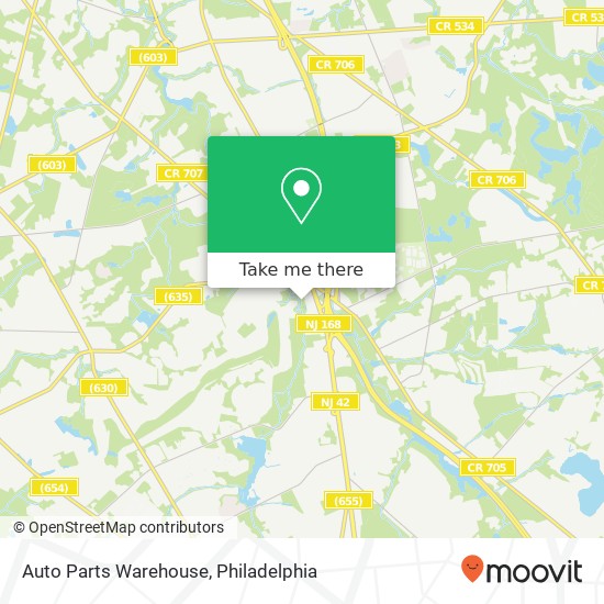 Mapa de Auto Parts Warehouse