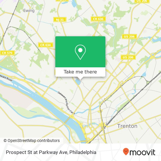 Mapa de Prospect St at Parkway Ave