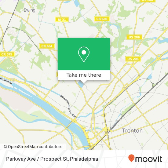 Mapa de Parkway Ave / Prospect St