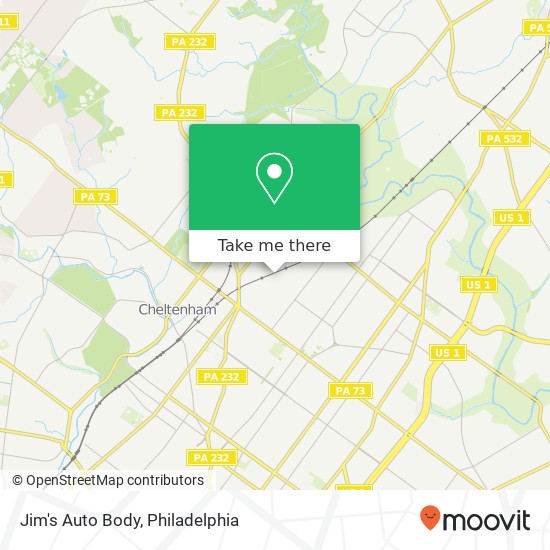 Jim's Auto Body map