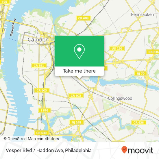 Vesper Blvd / Haddon Ave map