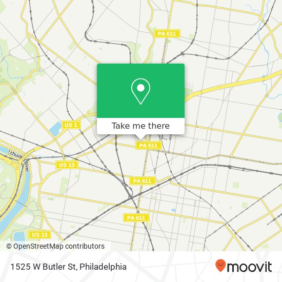 1525 W Butler St map