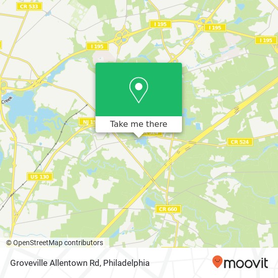 Groveville Allentown Rd map