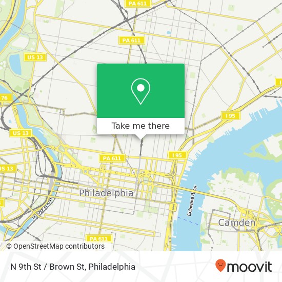 N 9th St / Brown St map