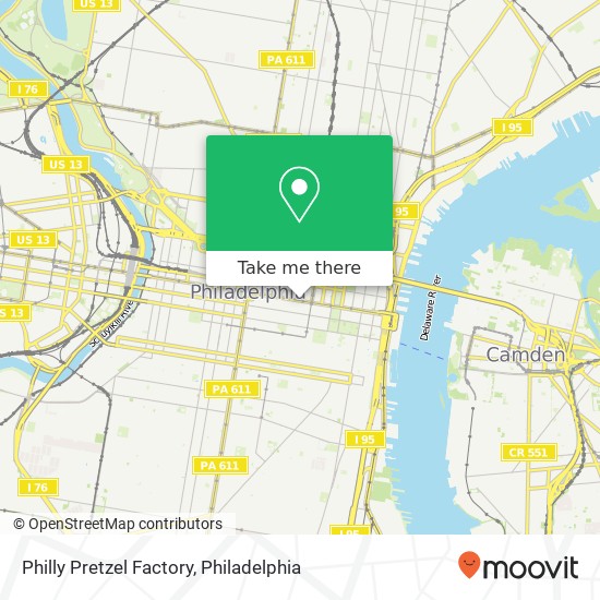 Mapa de Philly Pretzel Factory