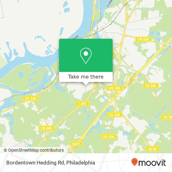 Bordentown Hedding Rd map