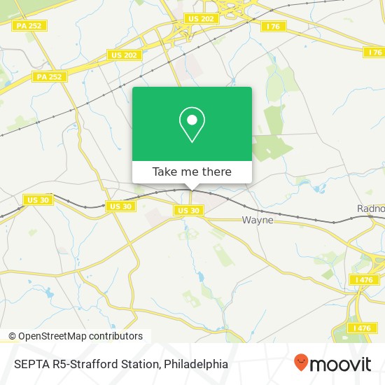 SEPTA R5-Strafford Station map