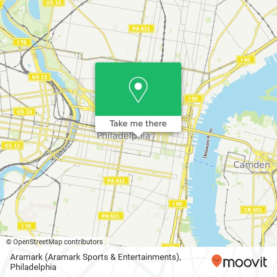 Mapa de Aramark (Aramark Sports & Entertainments)