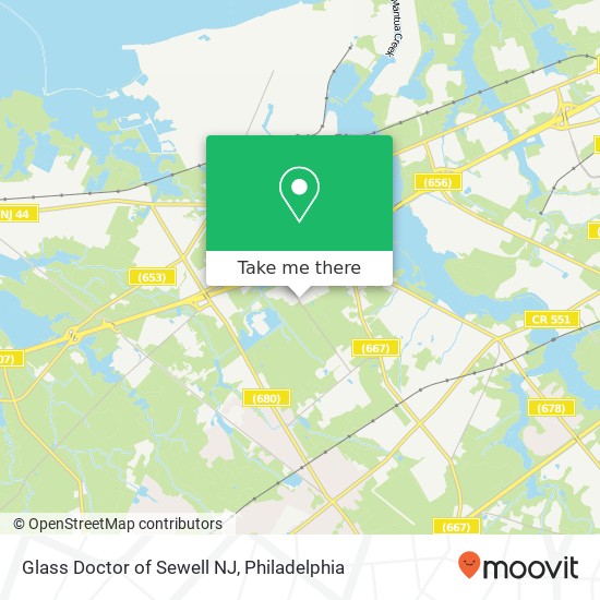 Glass Doctor of Sewell NJ map