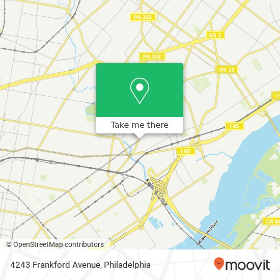 4243 Frankford Avenue map
