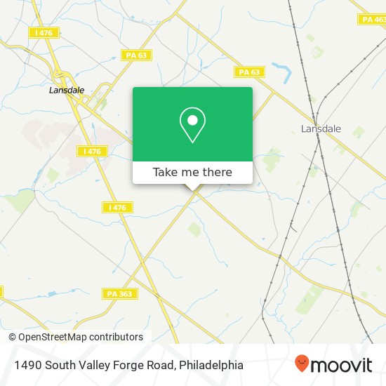 1490 South Valley Forge Road map