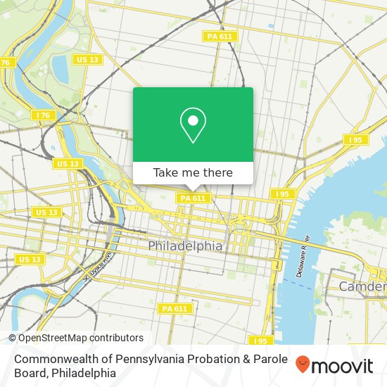 Commonwealth of Pennsylvania Probation & Parole Board map