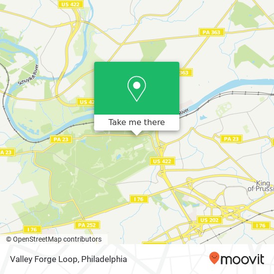 Valley Forge Loop map