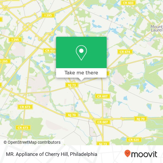 MR. Appliance of Cherry Hill map