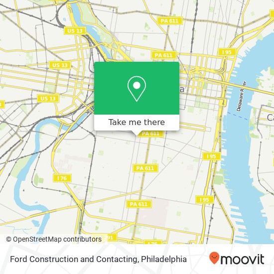 Ford Construction and Contacting map