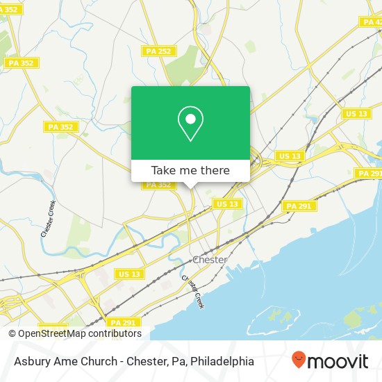 Mapa de Asbury Ame Church - Chester, Pa