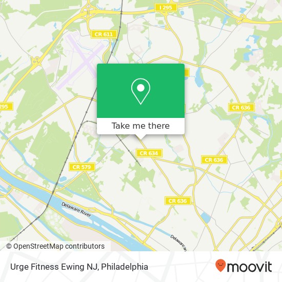 Urge Fitness Ewing NJ map