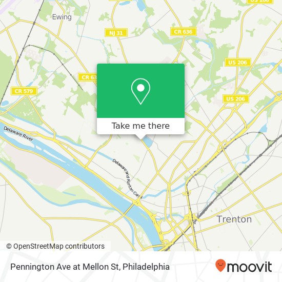 Pennington Ave at Mellon St map