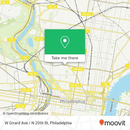 Mapa de W Girard Ave / N 20th St