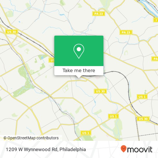 1209 W Wynnewood Rd map