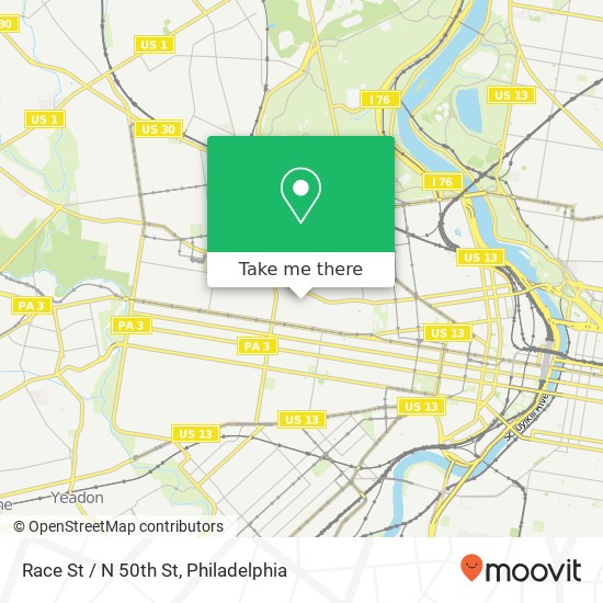 Race St / N 50th St map