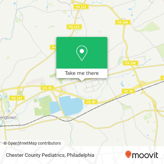 Chester County Pediatrics map