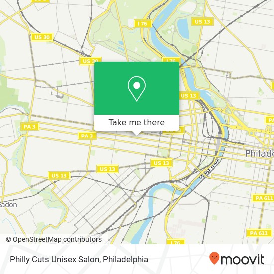Philly Cuts Unisex Salon map
