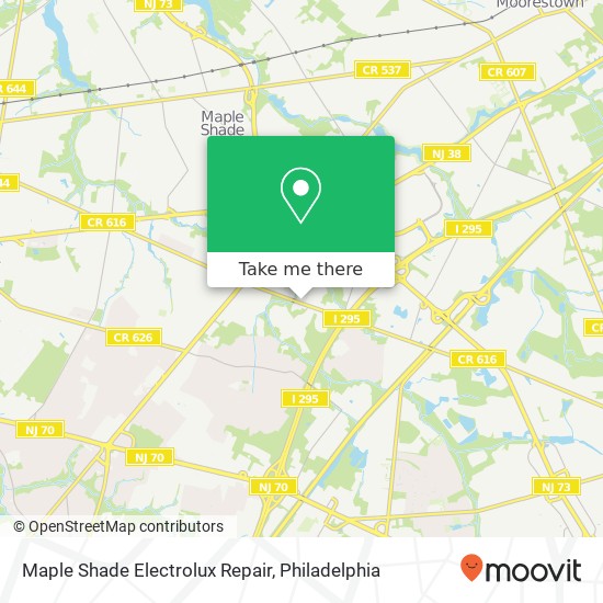 Mapa de Maple Shade Electrolux Repair