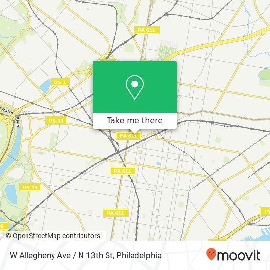 Mapa de W Allegheny Ave / N 13th St