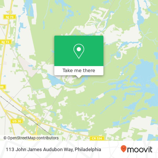 Mapa de 113 John James Audubon Way